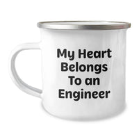 Load image into Gallery viewer, Gifts from Friends for Engineers, Funny Engineer Valentine's Camping Mug, My Heart Belongs To An Engineer - Image 1