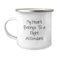 Load image into Gallery viewer, Funny Flight Attendant Gifts from Men to Their Beautiful Flight Attendants, My Heart Belongs To A Flight Attendant Valentine's Unique Mugs for Flight Attendant Lovers - Image 1