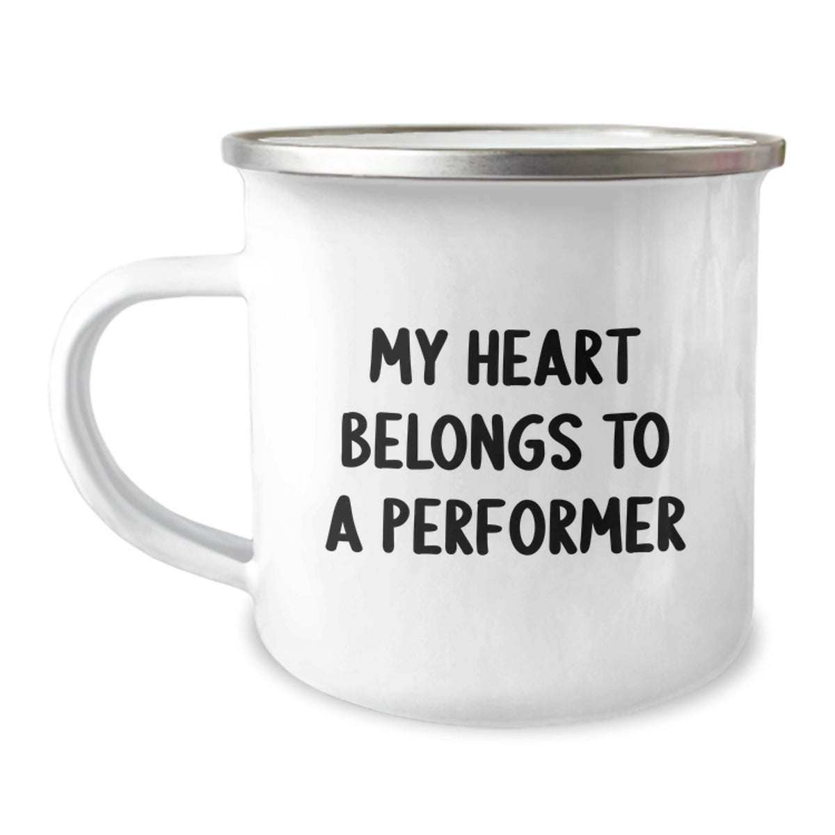 Funny Performer Gifts for Him or Her, My Heart Belongs To A Performer Camping Mug, Birthday Unique Gifts from Friends to Coworkers - Image 1