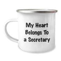 Load image into Gallery viewer, Funny Secretary Gifts for Men from Friends - My Heart Belongs To A Secretary, Graduation Unique Gifts, Funny Camping Mug from Coworkers, Perfect Secretary Mug for Secretary - Image 1
