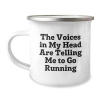 Load image into Gallery viewer, Funny Running Gifts for Him Birthday Unique Ideas from Friends Personalized Camping Mug The Voices In My Head Are Telling Me To Go Running - Image 1