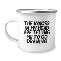 Load image into Gallery viewer, Funny Drawing Gifts for Birthday, The Voices In My Head Are Telling Me To Go Drawing Camping Mug, Gifts from Men to Friends for Drawing Enthusiasts - Image 1
