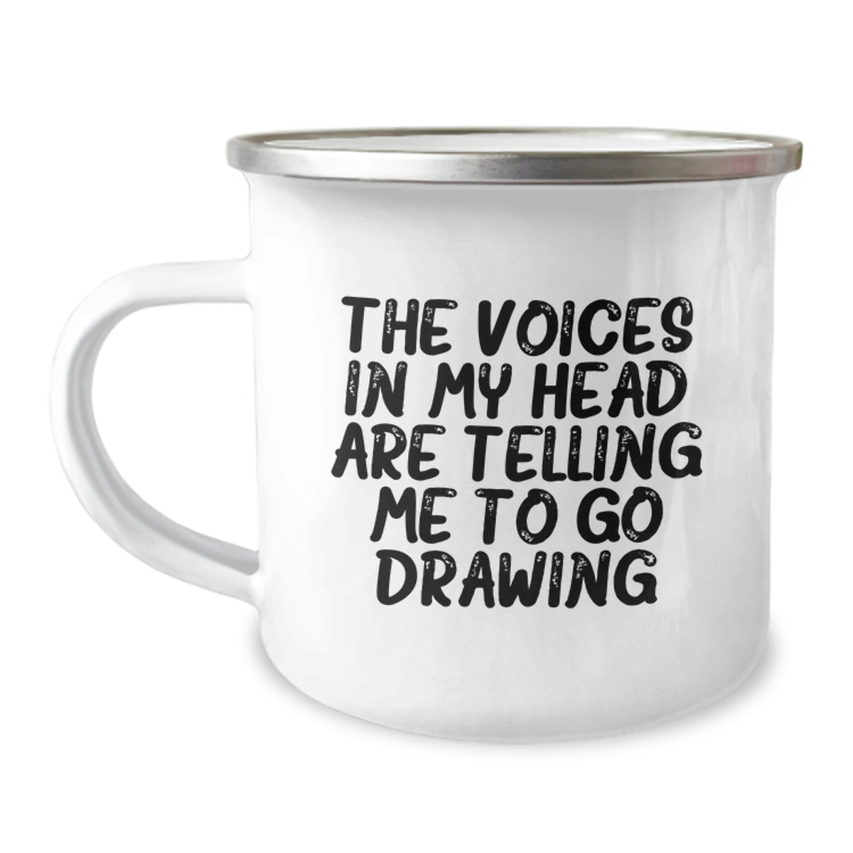 Funny Drawing Gifts for Birthday, The Voices In My Head Are Telling Me To Go Drawing Camping Mug, Gifts from Men to Friends for Drawing Enthusiasts - Image 1