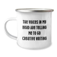 Load image into Gallery viewer, Creative Writing Gifts for Her, Unique Valentine's Presents from Friends - The Voices In My Head Are Telling Me To Go Writing - Funny Camping Mug - Image 1