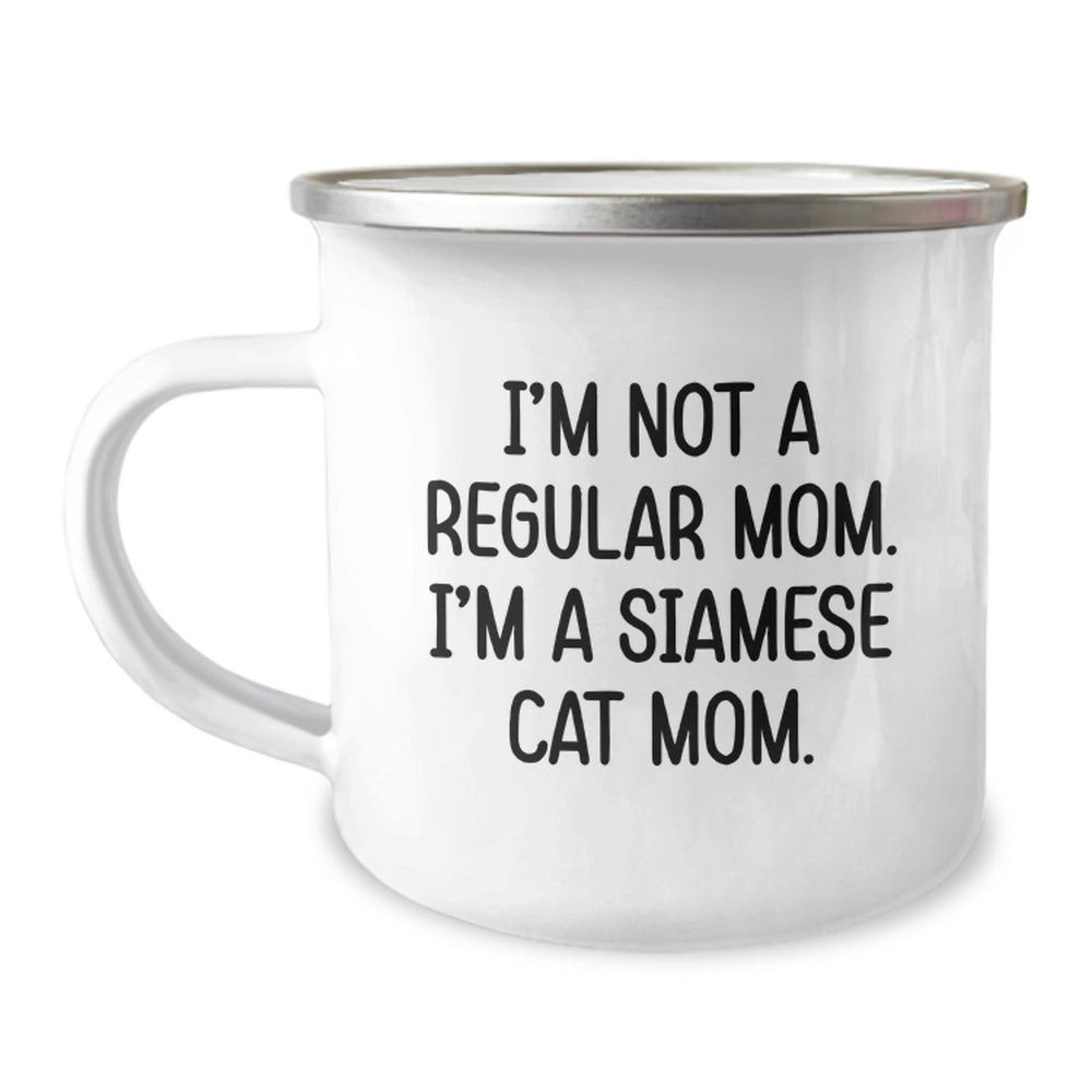 Funny Siamese Cat Mom Gifts for Birthday - Camping Mug from Friends, Coworkers, Family - Image 1