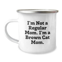Load image into Gallery viewer, Brown Cat Mom Camping Mug, Funny Gift for Brown Cat Enthusiasts, Gifts from Family, Friends, or Coworkers, Perfect Birthday Unique Gifts for Brown Cat Lovers - Image 1
