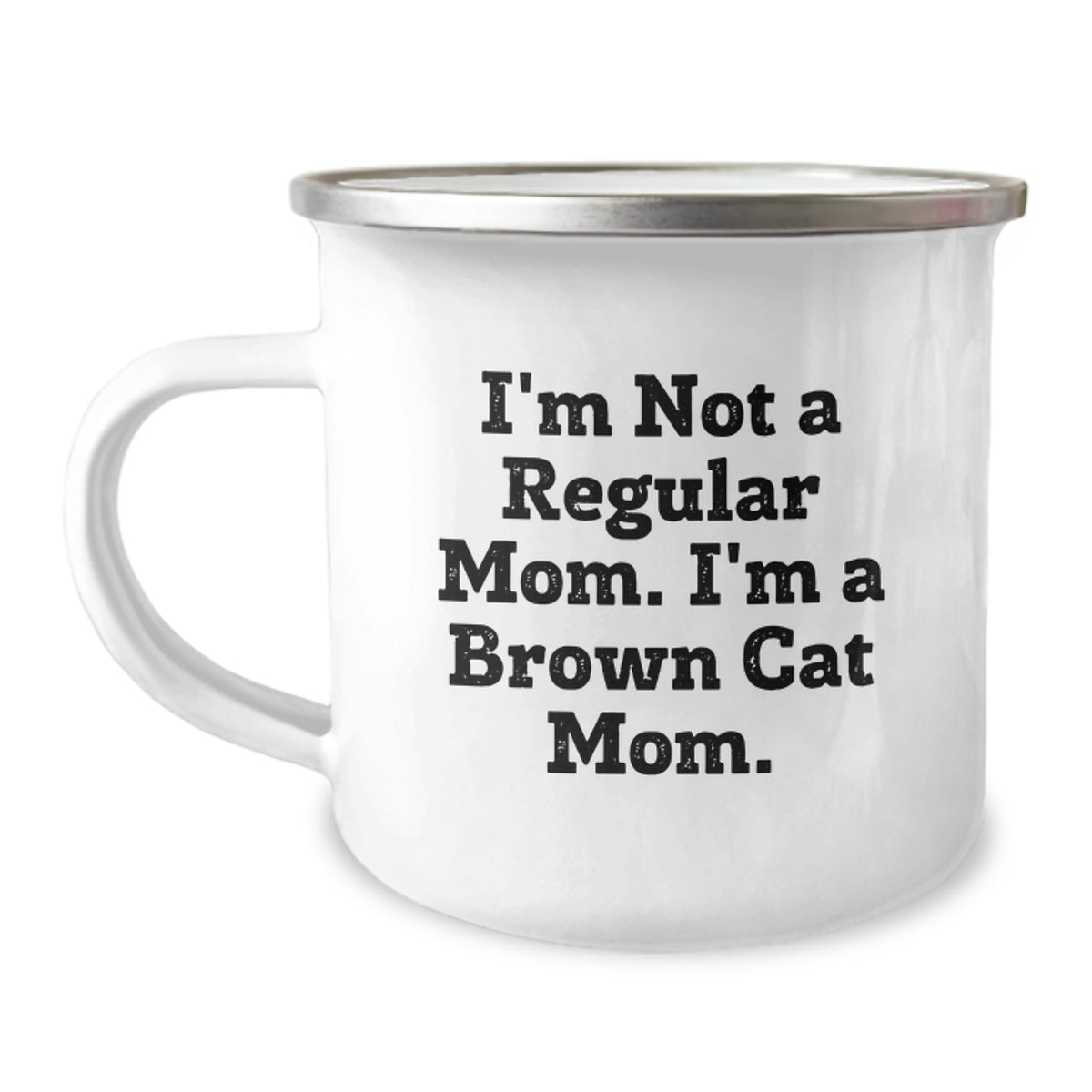 Brown Cat Mom Camping Mug, Funny Gift for Brown Cat Enthusiasts, Gifts from Family, Friends, or Coworkers, Perfect Birthday Unique Gifts for Brown Cat Lovers - Image 1