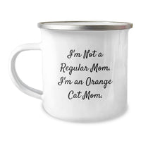 Load image into Gallery viewer, Funny Orange Cat Mom Christmas Camping Mug, Unique Gifts from Friends to Family of Orange Cat Lovers, 'I'm Not A Regular Mom. I'm An Orange Cat Mom.' - Image 1