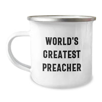 Load image into Gallery viewer, Funny World&#39;s Greatest Preacher Camping Mug Gifts for Preachers by Family and Friends, Graduation Unique Gifts from Men and Women - Image 1
