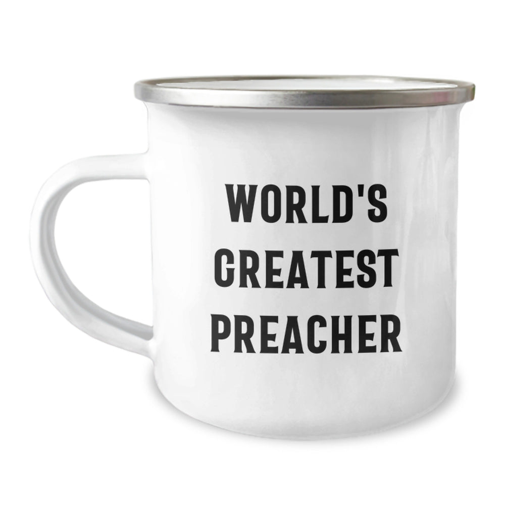 Funny World's Greatest Preacher Camping Mug Gifts for Preachers by Family and Friends, Graduation Unique Gifts from Men and Women - Image 1