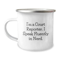 Load image into Gallery viewer, Court Reporter Gifts from Friends - Funny Quote 'I Speak Fluently In genius' Christmas Unique Gifts for Men Court Reporters - Image 1