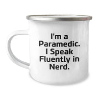 Load image into Gallery viewer, Funny Rescue Worker Gifts for Him, Camping Mug with Quote &#39;I&#39;m A Rescue Worker. I Speak Fluently In genius.&#39; from Friends, Unique Birthday Present for Rescue Worker Men - Image 1
