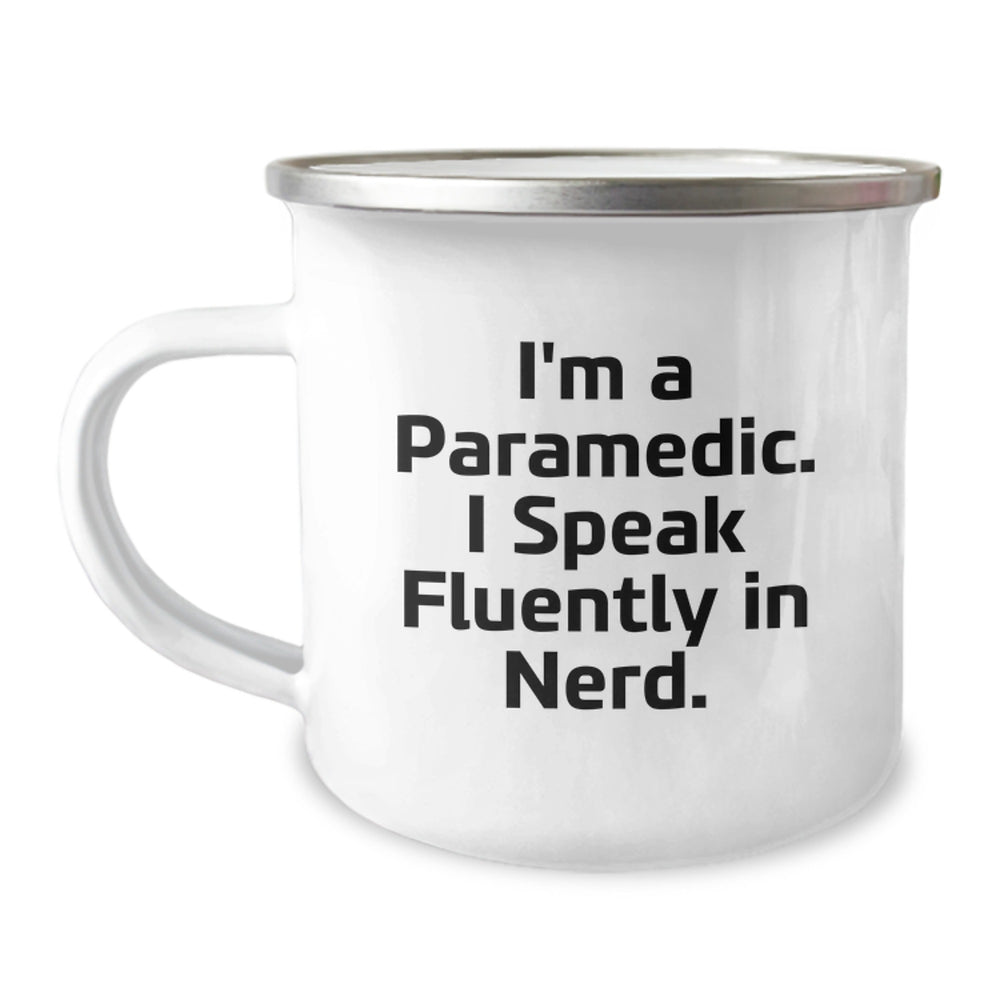 Funny Rescue Worker Gifts for Him, Camping Mug with Quote 'I'm A Rescue Worker. I Speak Fluently In genius.' from Friends, Unique Birthday Present for Rescue Worker Men - Image 1