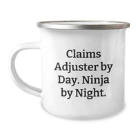 Load image into Gallery viewer, Funny Claims Adjuster Gifts for Men, Unique Camping Mugs, Graduation Unique Gifts from Friends, 'Claims Adjuster By Day. Ninja By Night.' - Image 1