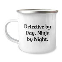 Load image into Gallery viewer, Gifts from Friends for the Detective Graduation - 'Detective By Day. Ninja By Night.' Funny Stainless Steel Camping Mug - Image 1