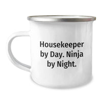 Load image into Gallery viewer, Housekeeper By Day, Camping Mug for Housekeeper Gifts, Funny Quote - Image 1