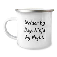 Load image into Gallery viewer, Welder Gifts for Him, Funny 'Welder By Day. Ninja By Night.' Camping Mug, Unique Christmas Unique Gifts from Friends, Men, Coworkers, Family - Image 1