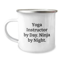 Load image into Gallery viewer, Funny Yoga Instructor Gifts from Men to Women, Unique Camping Mug for Yoga Enthusiasts 'Yoga Instructor By Day. Ninja By Night.' - Image 1