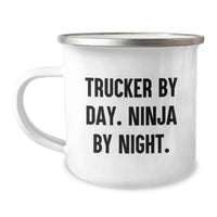Load image into Gallery viewer, Trucker Gifts for Men - Trucker By Day Ninja By Night Camping Mug, Perfect Unique Christmas Unique Gifts from Men to Friends - Image 1