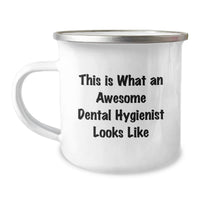 Load image into Gallery viewer, Funny Dental Hygienist Gifts from Friends for Graduation Unique Mugs - This Is What An Awesome Dental Hygienist Looks Like - Stainless Steel Camping Mug - Image 1