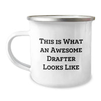 Load image into Gallery viewer, Funny Drafter Gifts from Friends - Camping Mug for Birthday - 'This Is What An Awesome Drafter Looks Like' Inspirational Quote - Image 1