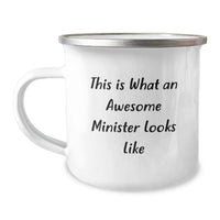Load image into Gallery viewer, Funny Gifts from Men to Minister for Christmas Unique Camping Mug This Is What An Awesome Minister Looks Like - Image 1