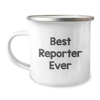 Load image into Gallery viewer, Cute Reporter Gifts from Friends for Men on Valentine's - 'Best Reporter Ever' Camping Mug - Image 1