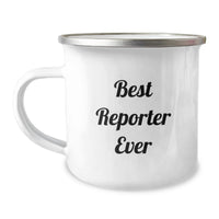 Load image into Gallery viewer, Funny Reporter Gifts for Men - Camping Mug - 'Best Reporter Ever' Holiday Unique Gifts from Friends and Family - Image 1