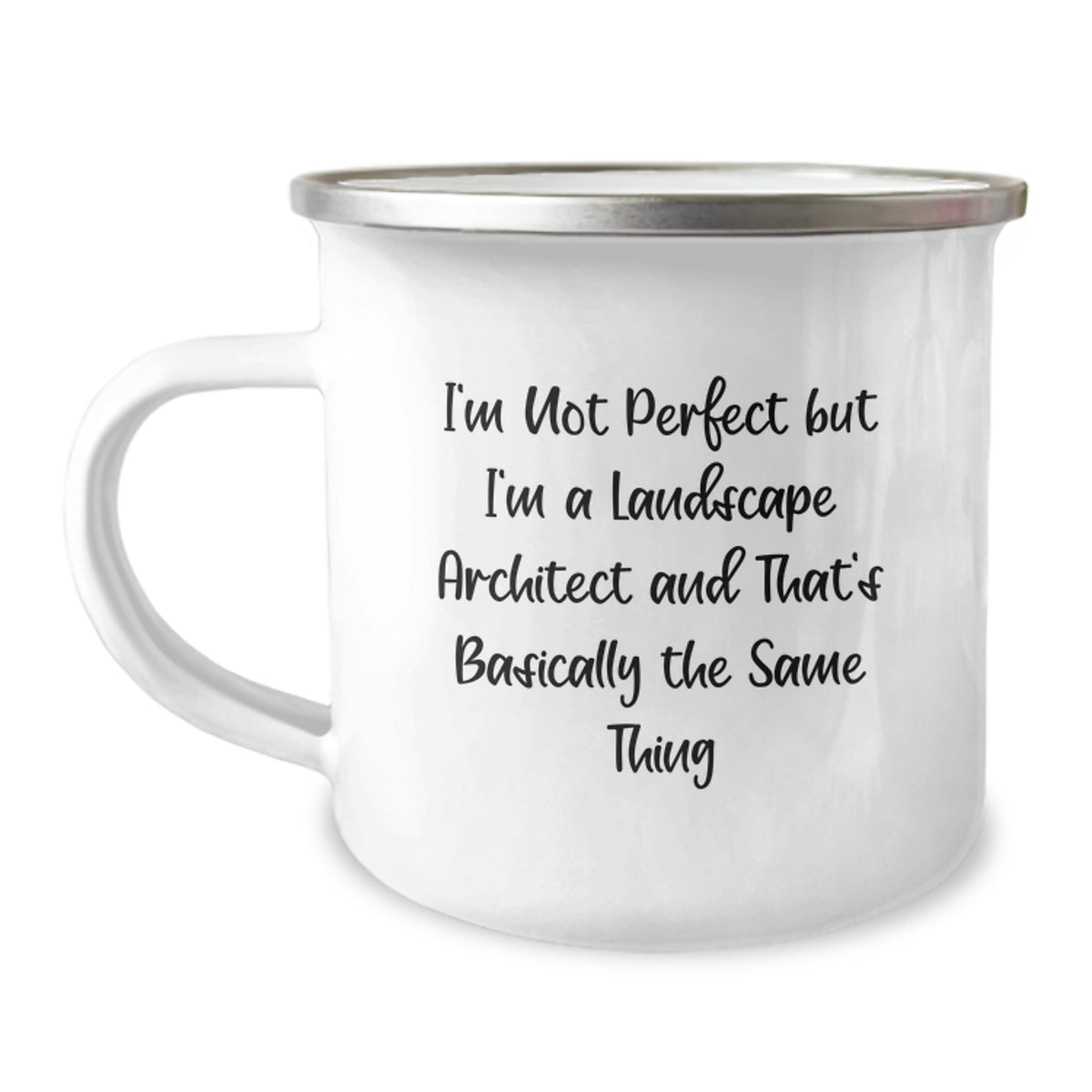 Funny Landscape Architect Gifts from Friends to Men, Unique Camping Mugs for Graduation, 'I'm Not Perfect But I'm A Landscape Architect And That's Basically The Same Thing' Quote - Image 1