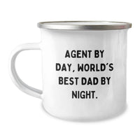 Load image into Gallery viewer, Funny Agent Gifts, Valentine's Unique Agent Camping Mugs, Agent By Day World's Best Dad By Night Gift for Him - Image 1