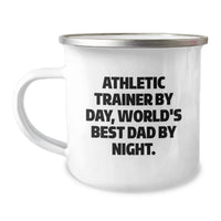 Load image into Gallery viewer, Funny Athletic Trainer Gifts for Him, Camping Mug for Men, 'By Day I Train, By Night I'm World's Best Dad' Christmas Unique Gifts - Image 1