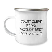 Load image into Gallery viewer, Funny Court Clerk Gifts for Men, World's Best Dad Camping Mug, Christmas Unique Gifts from Dad to Court Clerk - Image 1