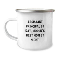 Load image into Gallery viewer, Assistant Principal Gifts - Funny Camping Mug - &#39;Assistant Principal By Day, World&#39;s Best Mom By Night.&#39; - Image 1

