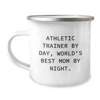 Load image into Gallery viewer, Athletic Trainer Gifts by Day, World&#39;s Best Mom Camping Mug for Graduation - Funny Quote - Image 1
