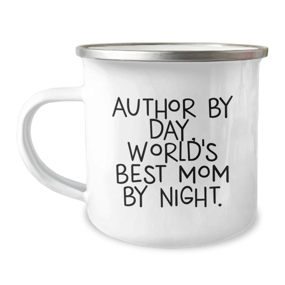Author Gifts for World's Best Mom By Night - Funny Camping Mug for Graduation, 'Author By Day, World's Best Mom By Night' - Gifts from Family to Author, for Author's Unique Enjoyment - Image 1