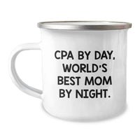 Load image into Gallery viewer, Cute CPA Camping Mug Gifts from Friends for CPA by Day, World's Best Mom By Night Funny Quote - Christmas Unique Gifts for CPA - Image 1