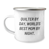 Load image into Gallery viewer, Quilter Gifts for Her - Funny Camping Mug for Quilter By Day, World's Best Mom By Night, Christmas Unique Gifts from Mom to Quilter - Image 1