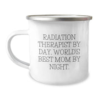 Load image into Gallery viewer, Radiation Therapist Gifts for Christmas - Funny Camping Mug, 'Radiation Therapist By Day, World's Best Mom By Night.', Unique Gifts from Mom for Radiation Therapist - Image 1