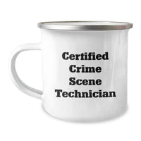 Load image into Gallery viewer, Funny Crime Scene Technician Gifts for Men from Friends - 'Certified Crime Scene Technician' Camping Mug Perfect for Christmas - Image 1