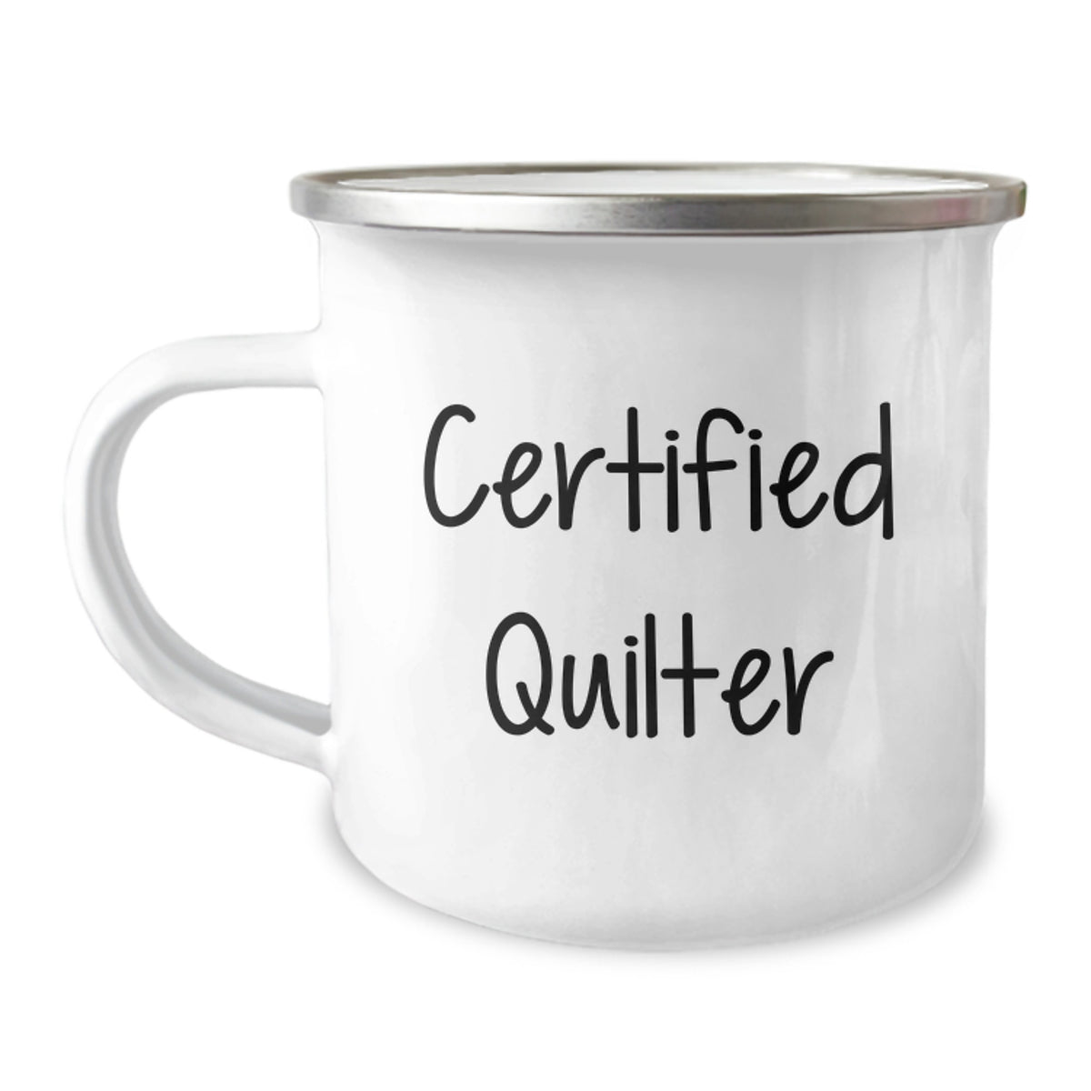 Quilter's Delight Funny Graduation Gift from Friends to Quilter - 12 oz Stainless Steel Camping Mug - Image 1