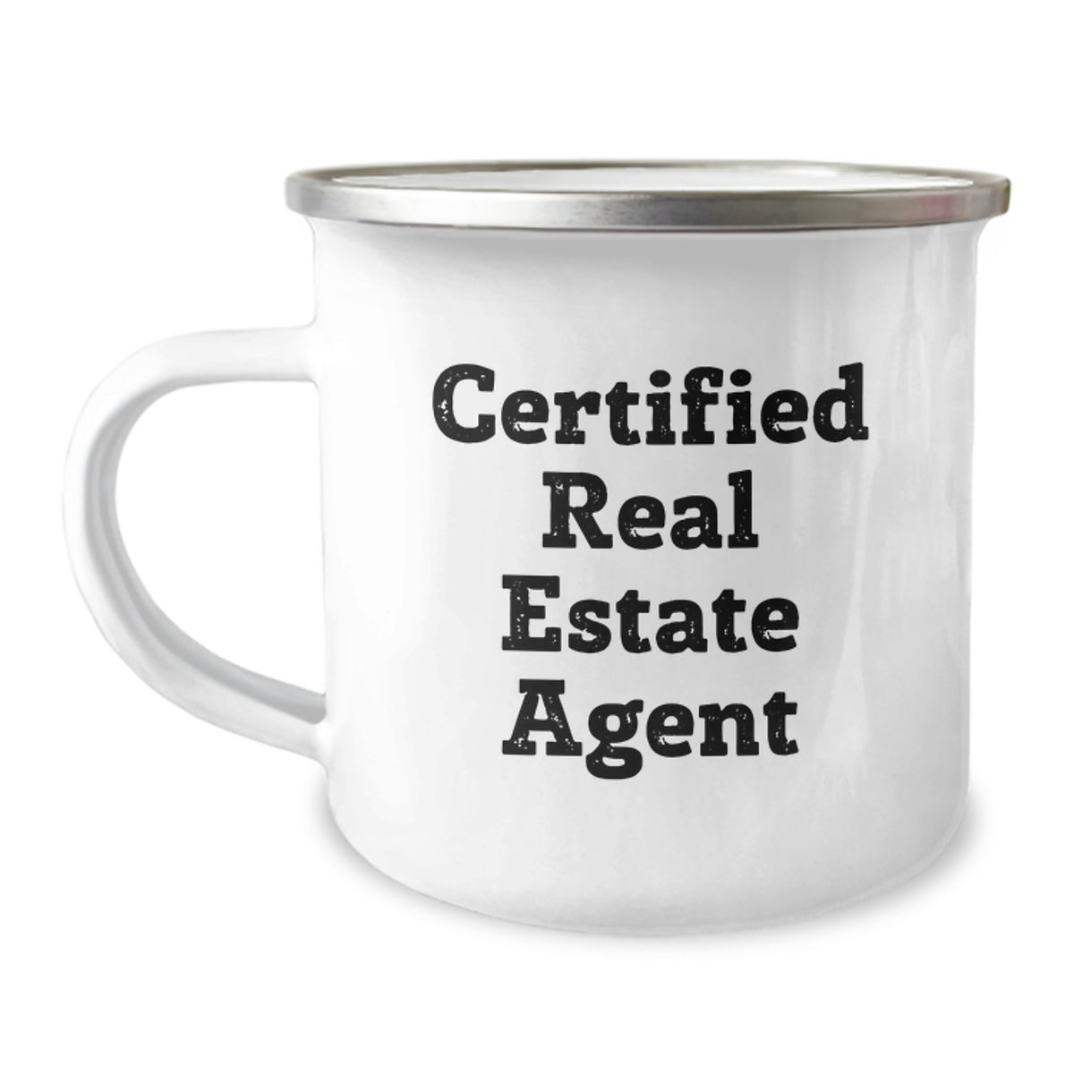 Funny Real Estate Agent Gifts from Men to Graduating Real Estate Agent, 'Congratulations on Your First Sale!' Camping Mug - Image 1
