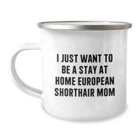 Load image into Gallery viewer, European Shorthair Cat Mom&#39;s Camping Mug, Funny Gift for Her, Birthday Unique Gifts from Friends, Gifts for European Shorthair Cat Lovers - Image 1
