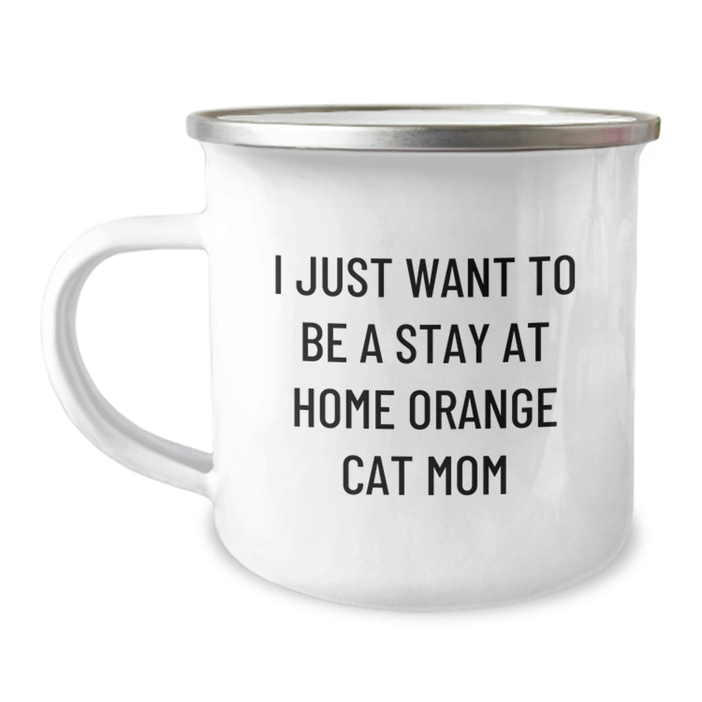 Funny Orange Cat Mom Camping Mug Gifts from Friends to Family Birthday Unique Present - Image 1