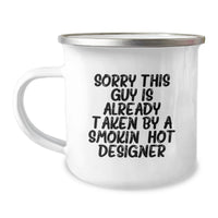 Load image into Gallery viewer, Funny Birthday Unique Gifts for Designer Enthusiasts - Unique Camping Mug for Smokin' Hot Designers, Gifts from Men to Women, Birthday Unique Gifts for Friends - Image 1