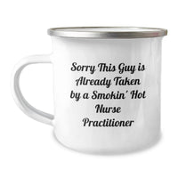 Load image into Gallery viewer, Funny Gifts from Friends for Nurse Practitioner - Smokin' Hot Christmas Camping Mug - Image 1