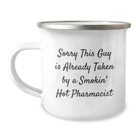 Load image into Gallery viewer, Gifts from Friends for the Pharmacist - Sorry This Guy Is Already Taken Camping Mug for Graduation - Image 1
