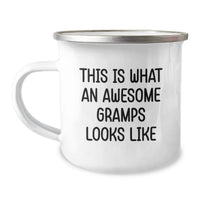 Load image into Gallery viewer, Funny Gramps Gifts for Him, Birthday Unique Gifts from Family, Camping Mug with Inspirational Quote 'This Is What An Awesome Gramps Looks Like' - Image 1