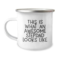 Load image into Gallery viewer, Funny Stepdad Gifts, Unique Camping Mug for Dad, This Is What An Awesome Stepdad Looks Like - Birthday Unique Gift for Men - Image 1