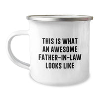 Load image into Gallery viewer, Funny Father-in-law Gifts, Camping Mug for Dad, This Is What An Awesome Father-in-law Looks Like, Birthday Unique Gifts from Family to Father-in-law - Image 1