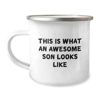 Load image into Gallery viewer, Funny Son Gifts from Dad, Inspirational Camping Mug for Him Birthday Unique Gifts from Mom - Image 1